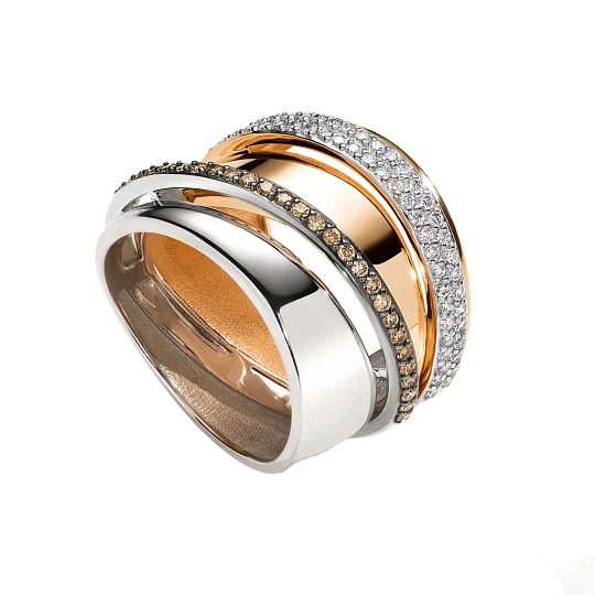 Кольцо золотое 15518-117 | Кольца с бриллиантами купить по выгодной цене в ювелирном магазине ⭐️ «Золотая Подкова»