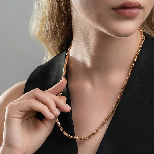 Цепь золотая 0577592 | Цепи с бриллиантами купить по выгодной цене в ювелирном магазине ⭐️ «Золотая Подкова»