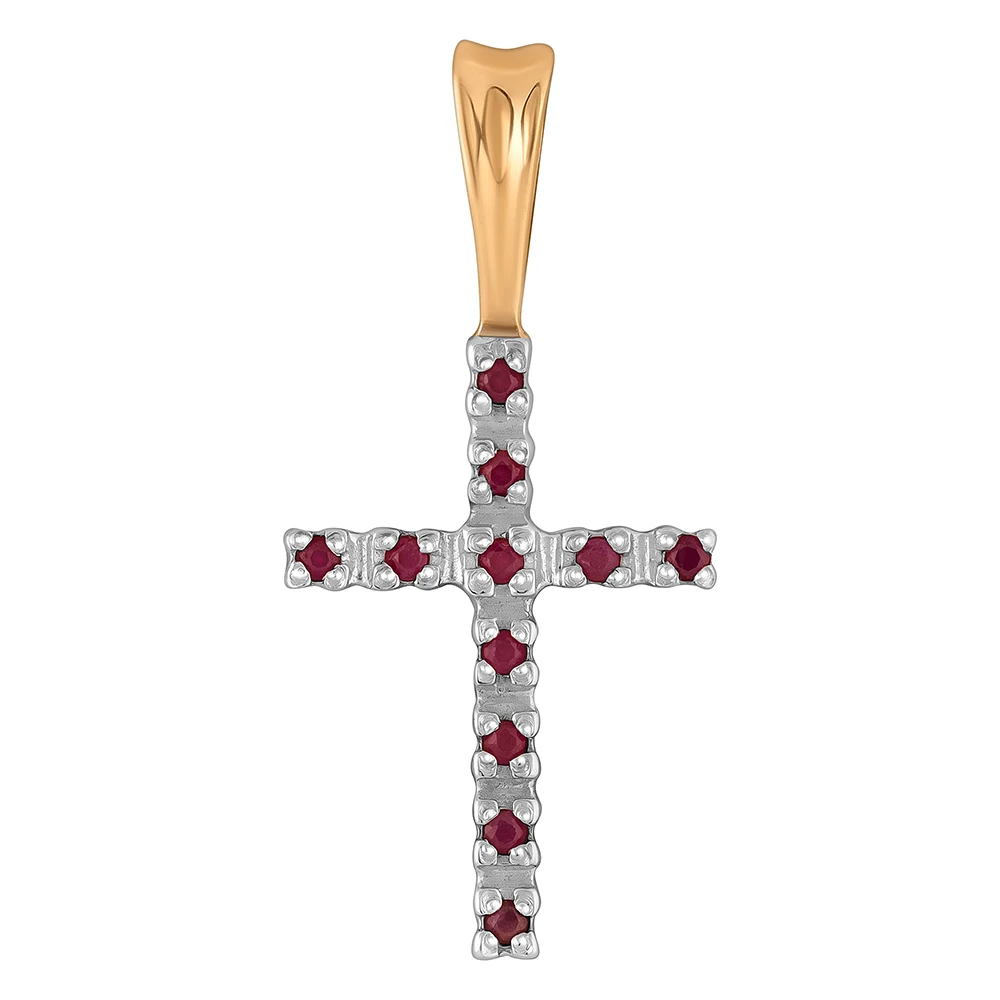 Подвеска золотая П372503 | Подвески и кулоны с рубинами купить по выгодной цене в ювелирном магазине ⭐️ «Золотая Подкова»