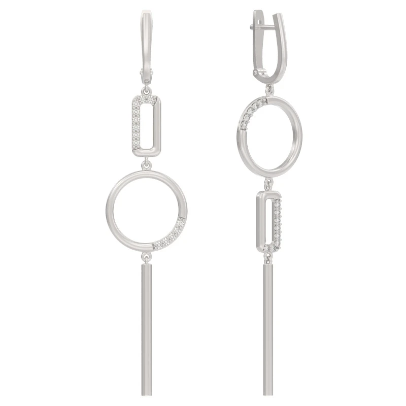 Серьги серебряные 1052842-01110 | Женские серебряные серьги купить по выгодной цене в ювелирном магазине ⭐️ «Золотая Подкова»