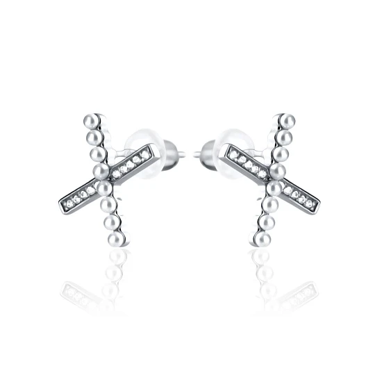 Серьги серебряные YH00809E | Серьги с жемчугом купить по выгодной цене в ювелирном магазине ⭐️ «Золотая Подкова»