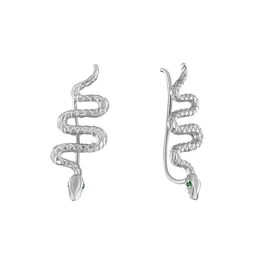 Серьги серебряные Лк-01р232 | Зажимы серьги купить по выгодной цене в ювелирном магазине ⭐️ «Золотая Подкова»