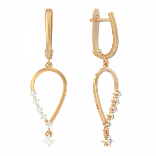 Серьги из золота с фианитами