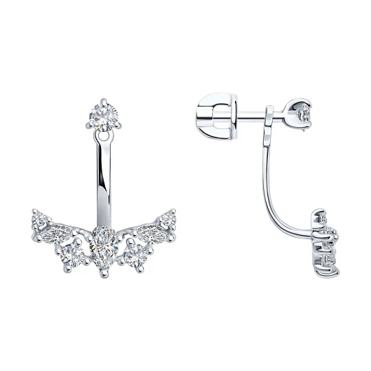 Серьги серебряные 94026018 | Ювелирные изделия От «соколов» купить по выгодной цене в ювелирном магазине ⭐️ «Золотая Подкова»