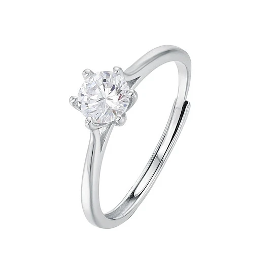 Кольцо серебряное R1-086 | Помолвочные кольца купить по выгодной цене в ювелирном магазине ⭐️ «Золотая Подкова»