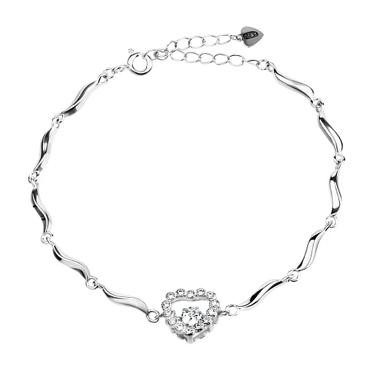 Браслет серебряный D1-SD-10172 | Браслеты с фианитом купить по выгодной цене в ювелирном магазине ⭐️ «Золотая Подкова»