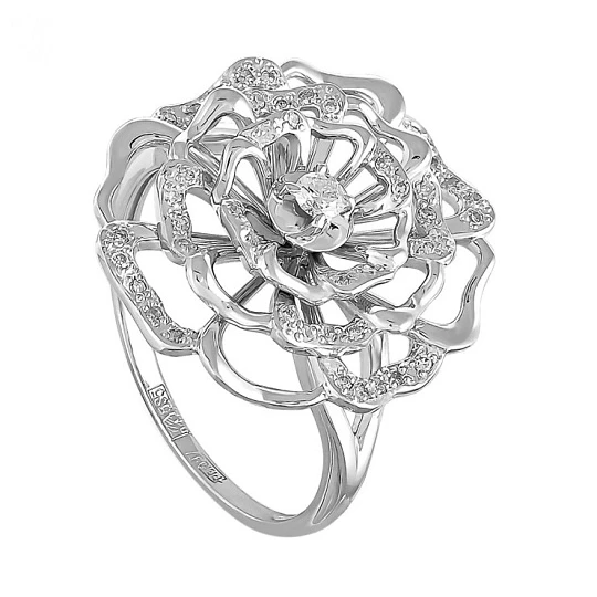 Кольцо золотое 11-1447-1000 | Женские золотые кольца с бриллиантами купить по выгодной цене в ювелирном магазине ⭐️ «Золотая Подкова»