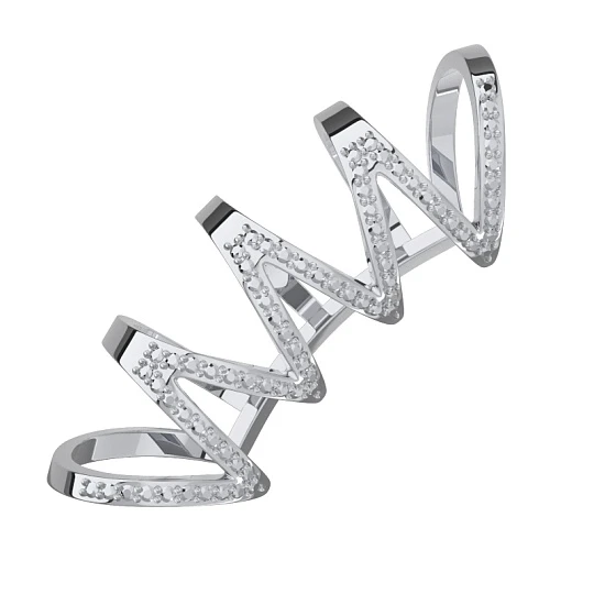 Серьги серебряные 0201579-00245 | Каффы серьги купить по выгодной цене в ювелирном магазине ⭐️ «Золотая Подкова»