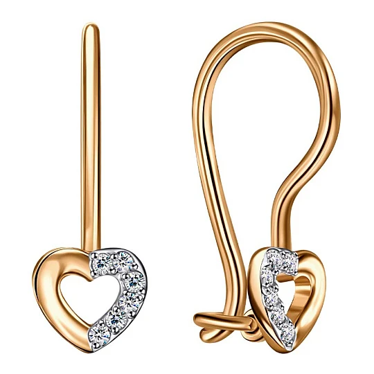Серьги из золота с фианитами