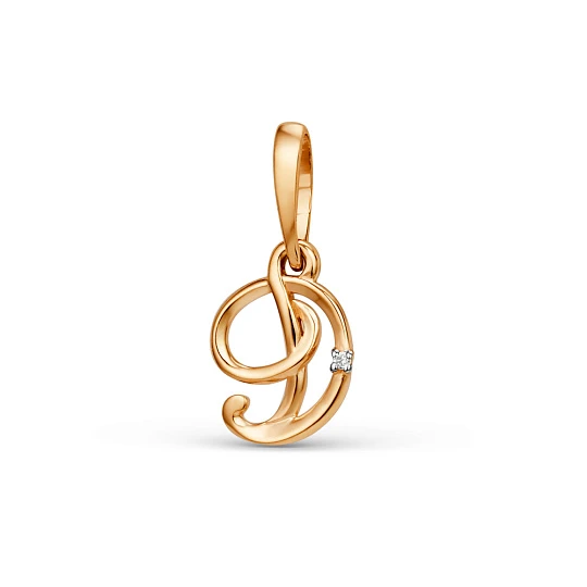 Подвеска золотая 101438-1102 "Д" | Ювелирные изделия в сети Золотая Подкова