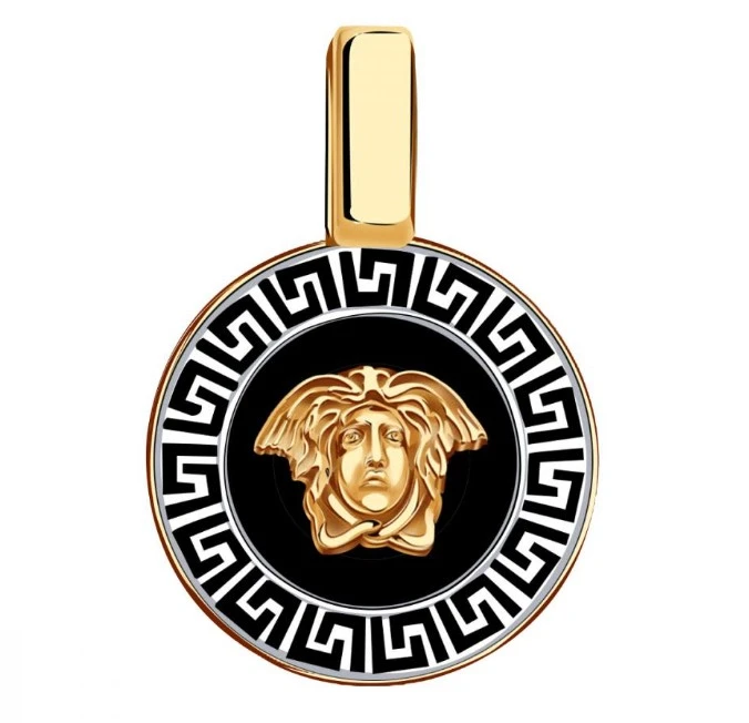 Подвеска золотая 030415 | Подвески и кулоны с ониксом купить по выгодной цене в ювелирном магазине ⭐️ «Золотая Подкова»