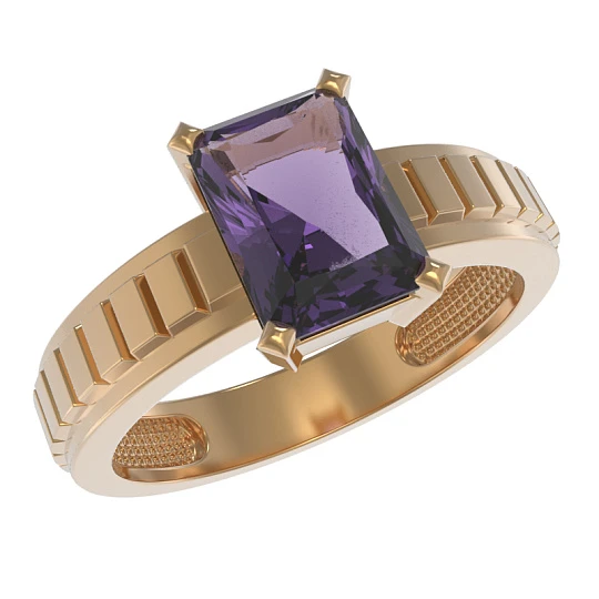 Кольцо золотое 1028201-11220-A | Кольца с аметистом купить по выгодной цене в ювелирном магазине ⭐️ «Золотая Подкова»