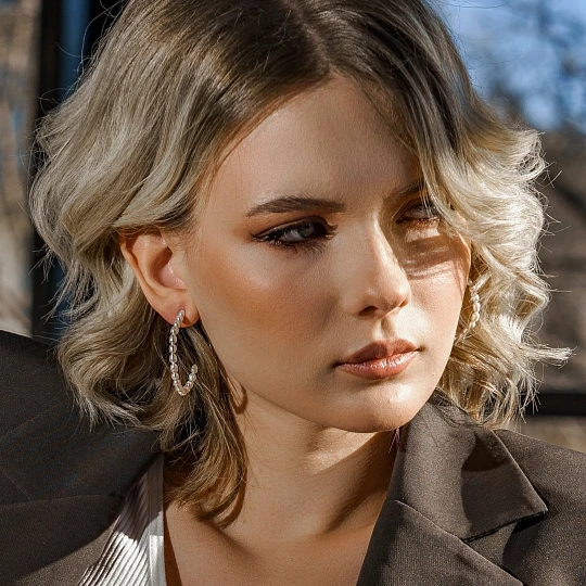 Серьги серебряные SV-RW002-Rd
