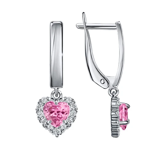 Серьги из серебра с фианитами