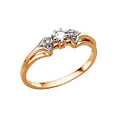 Кольцо золотое 004491-1102 | Кольцо золотое 004491-1102 купить по цене 31950 руб. в ювелирном магазине ⭐️ «Золотая Подкова»