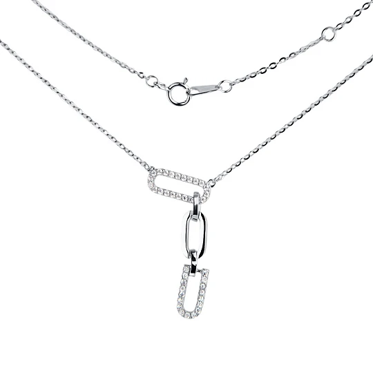 Колье серебряное YH01679-Rd | Серебряные колье купить по выгодной цене в ювелирном магазине ⭐️ «Золотая Подкова»
