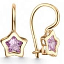 Серьги золотые С130-1137Роз | Серьги золотые С130-1137Роз купить по цене 22012 руб. в ювелирном магазине ⭐️ «Золотая Подкова»