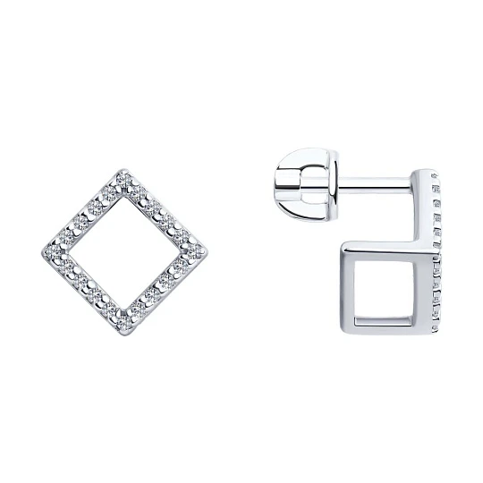 Серьги серебряные 94025911 | Ювелирные изделия От «соколов» купить по выгодной цене в ювелирном магазине ⭐️ «Золотая Подкова»