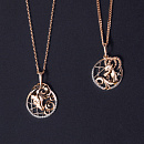 Подвеска золотая 101118-1102 "Козерог" | Подвеска золотая 101118-1102 "Козерог" купить по цене 20010 руб. в ювелирном магазине ⭐️ «Золотая Подкова»