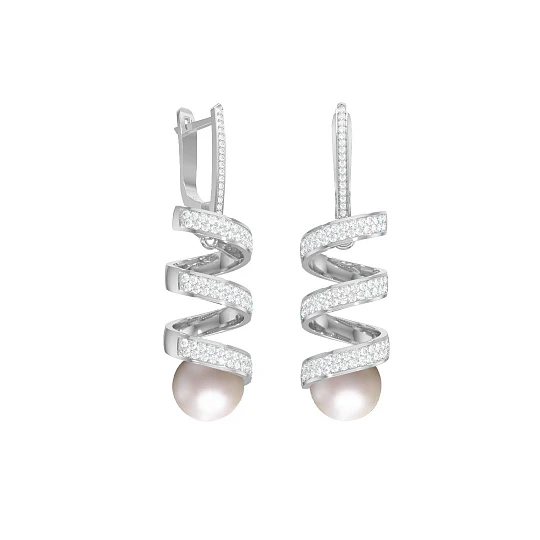 Серьги золотые С1352-560165 | Серьги с жемчугом купить по выгодной цене в ювелирном магазине ⭐️ «Золотая Подкова»