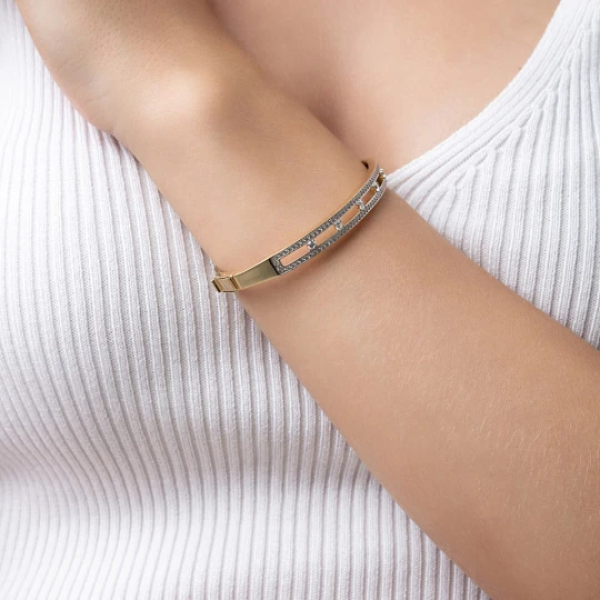 Браслет золотой л070050 | Браслеты с фианитом купить по выгодной цене в ювелирном магазине ⭐️ «Золотая Подкова»
