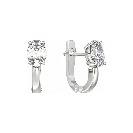 Серьги из серебра с фианитами