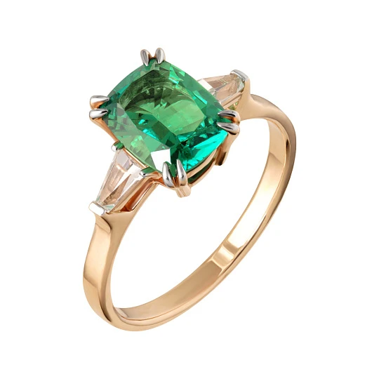 Кольцо золотое 920502Изумруд гт. | Кольца с изумрудами купить по выгодной цене в ювелирном магазине ⭐️ «Золотая Подкова»