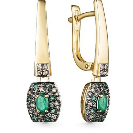 Серьги золотые 25752-365 | Ювелирные изделия от бренда Алькор 💍 купить по доступной цене в ювелирной сети «Золотая Подкова»