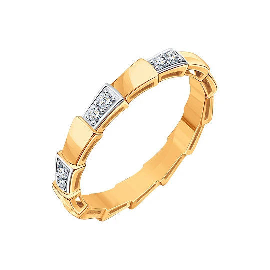 Кольцо золотое Т14101Б180 | Ювелирные изделия от бренда Каратов 💍 купить по доступной цене в ювелирной сети «Золотая Подкова»