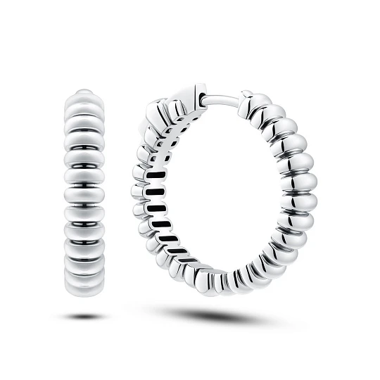 Серьги серебряные 00972-21-090101-00 | Серьги без вставок купить по выгодной цене в ювелирном магазине ⭐️ «Золотая Подкова»