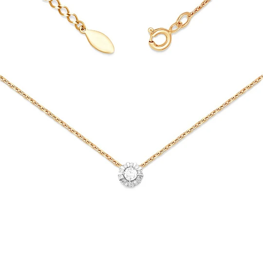 Колье золотое П13118230 | Колье с бриллиантами купить по выгодной цене в ювелирном магазине ⭐️ «Золотая Подкова»