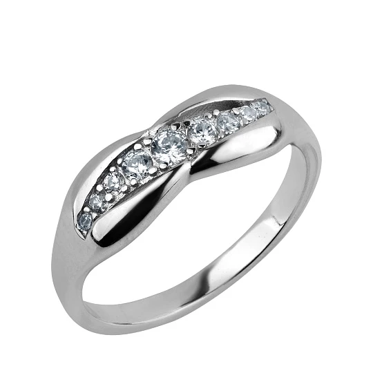 Кольцо из серебра с фианитами