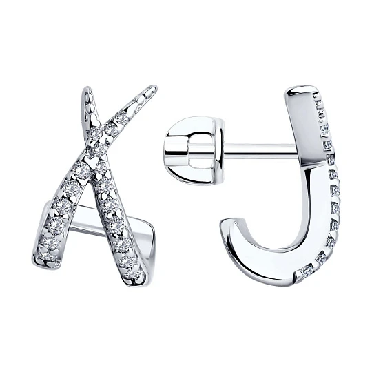 Серьги серебряные 94026757 | Ювелирные изделия От «соколов» купить по выгодной цене в ювелирном магазине ⭐️ «Золотая Подкова»