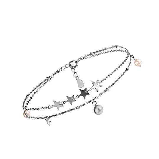 Браслет серебряный F3GM3058 | Ювелирные изделия С жемчугом купить по выгодной цене в ювелирном магазине ⭐️ «Золотая Подкова»