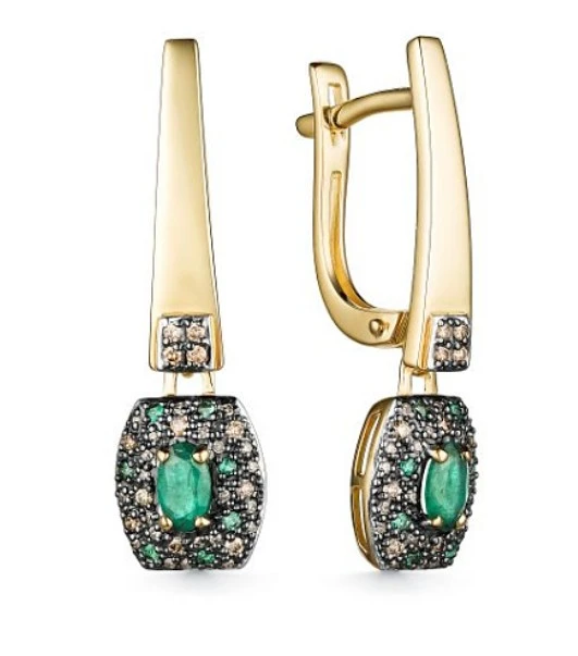 Серьги золотые 25752-365 | Серьги с бриллиантами купить по выгодной цене в ювелирном магазине ⭐️ «Золотая Подкова»