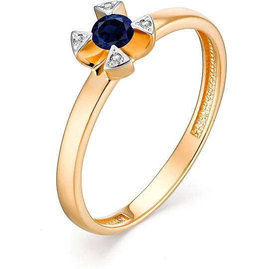 Кольцо золотое 13029-102 | Ювелирные изделия в сети Золотая Подкова