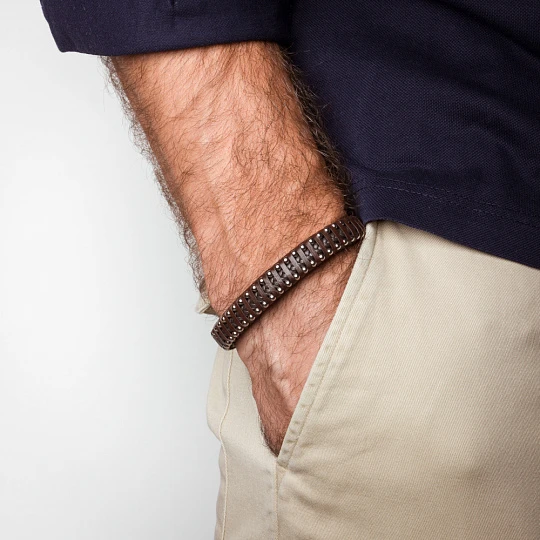 Браслет стальной AS-BR017-br | Стальные браслеты купить по выгодной цене в ювелирном магазине ⭐️ «Золотая Подкова»