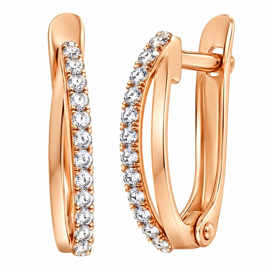 Серьги из золота с фианитами