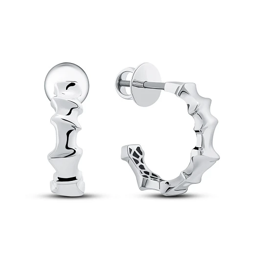 Серьги серебряные 01196-20-090101-00 | Пусеты винтовые серьги купить по выгодной цене в ювелирном магазине ⭐️ «Золотая Подкова»