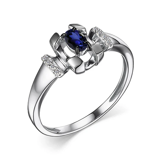 Кольцо золотое 14723-202 | Кольца с сапфиром купить по выгодной цене в ювелирном магазине ⭐️ «Золотая Подкова»