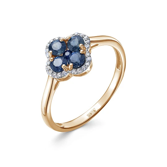 Кольцо золотое 11434-151-13-00 | Кольца с сапфиром купить по выгодной цене в ювелирном магазине ⭐️ «Золотая Подкова»