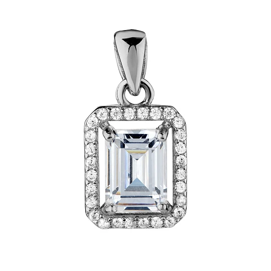 Подвеска из серебра с фианитами
