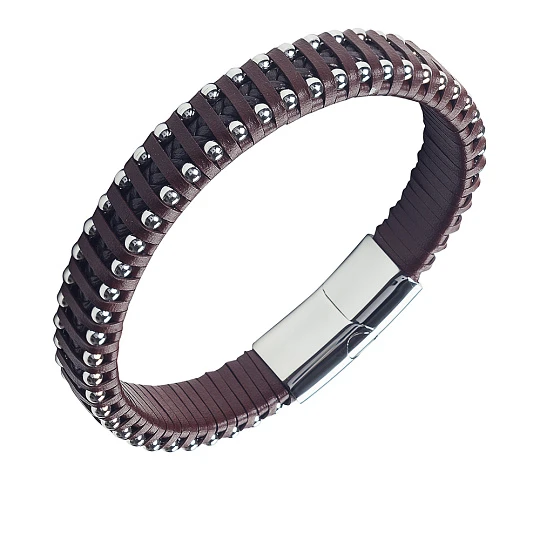 Браслет стальной AS-BR017-br | Стальные браслеты купить по выгодной цене в ювелирном магазине ⭐️ «Золотая Подкова»