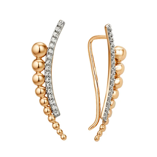 Серьги золотые 011892-1102 | Зажимы серьги купить по выгодной цене в ювелирном магазине ⭐️ «Золотая Подкова»