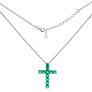 Колье серебряное SN-B1898-gr1 | Колье серебряное SN-B1898-gr1 купить по цене 4422 руб. в ювелирном магазине ⭐️ «Золотая Подкова»