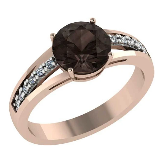 Кольцо золотое 1054051-11130-R | Кольца с раухтопазом купить по выгодной цене в ювелирном магазине ⭐️ «Золотая Подкова»