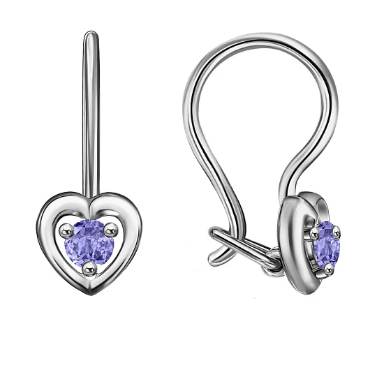 Серьги из серебра с фианитами