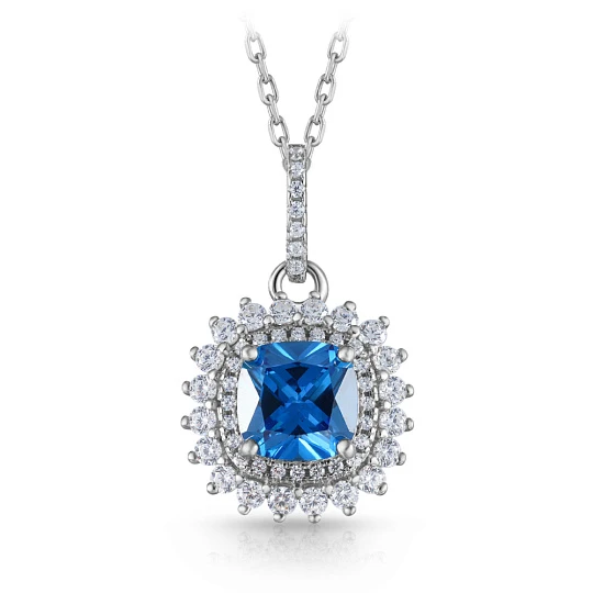 Колье серебряное SS-B1380NA | Колье с фианитом купить по выгодной цене в ювелирном магазине ⭐️ «Золотая Подкова»