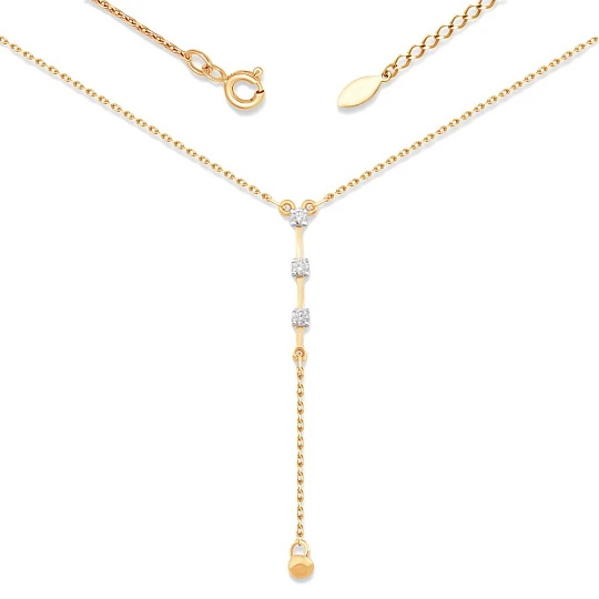 Колье золотое П13121165 | Колье с бриллиантами купить по выгодной цене в ювелирном магазине ⭐️ «Золотая Подкова»