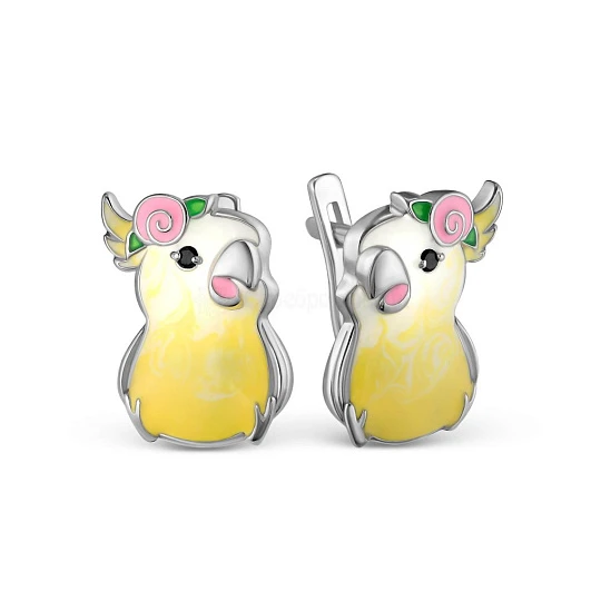 Серьги из серебра с эмалью